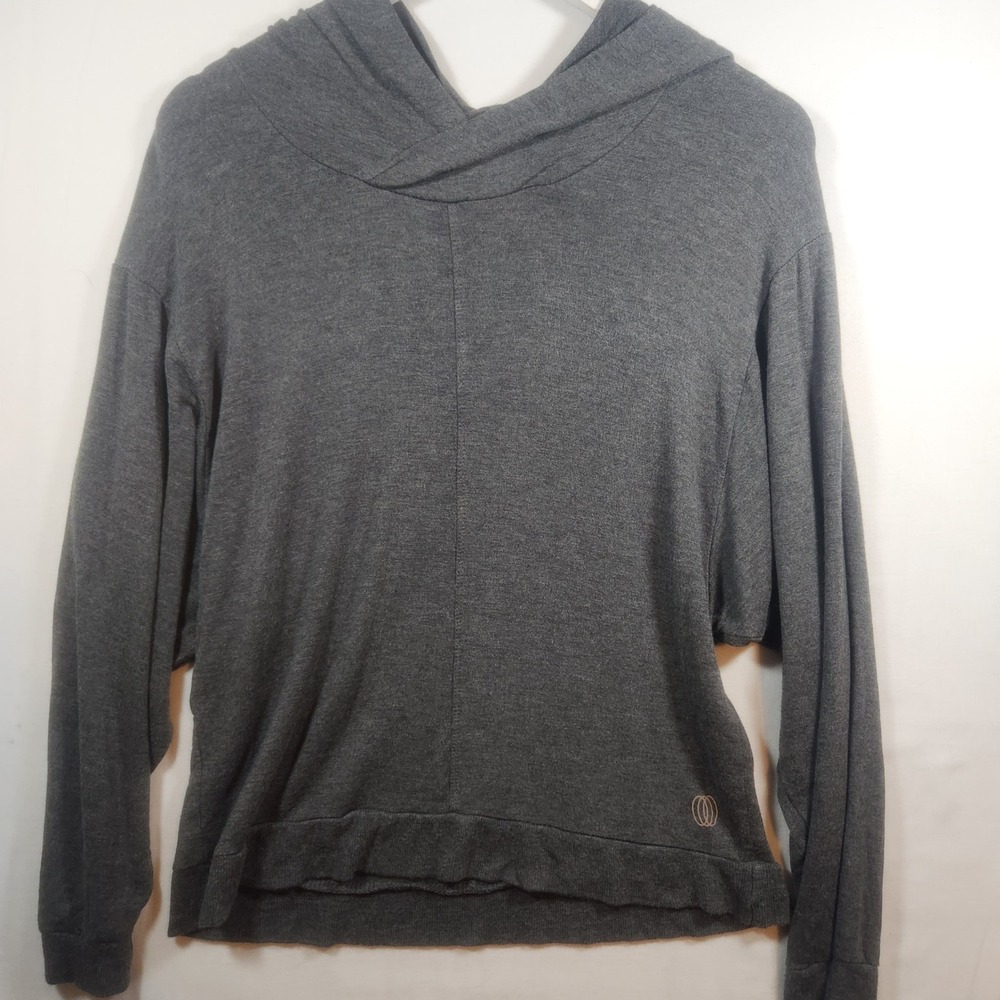 Balance Collection Womens Gray Hoodie Pullover Long Sleeve Athleisure Medium